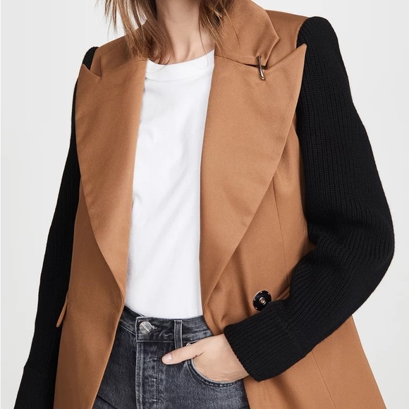 Tibi Techy Knit Sleeve Blazer, Size 10 - Picture 2 of 13